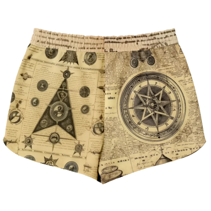 MYSTIC GOTHIC LOOSE YOGA SHORTS WITH POCKETS FOR WOMEN