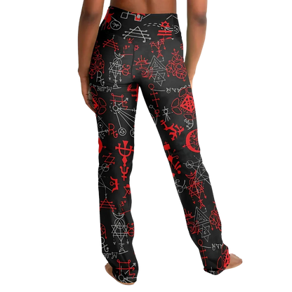 MYSTIC RED FLARE YOGA LEGGINGS WITH HIDDEN POCKET - Flare