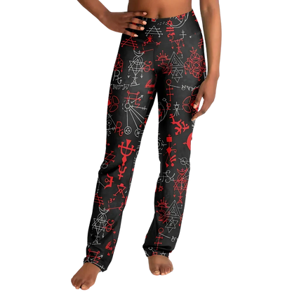 MYSTIC RED FLARE YOGA LEGGINGS WITH HIDDEN POCKET - Flare