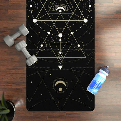 MYSTIC SACRED GEOMETRIC PRINTED YOGA MAT - 24” x 68” - rubber yoga mat