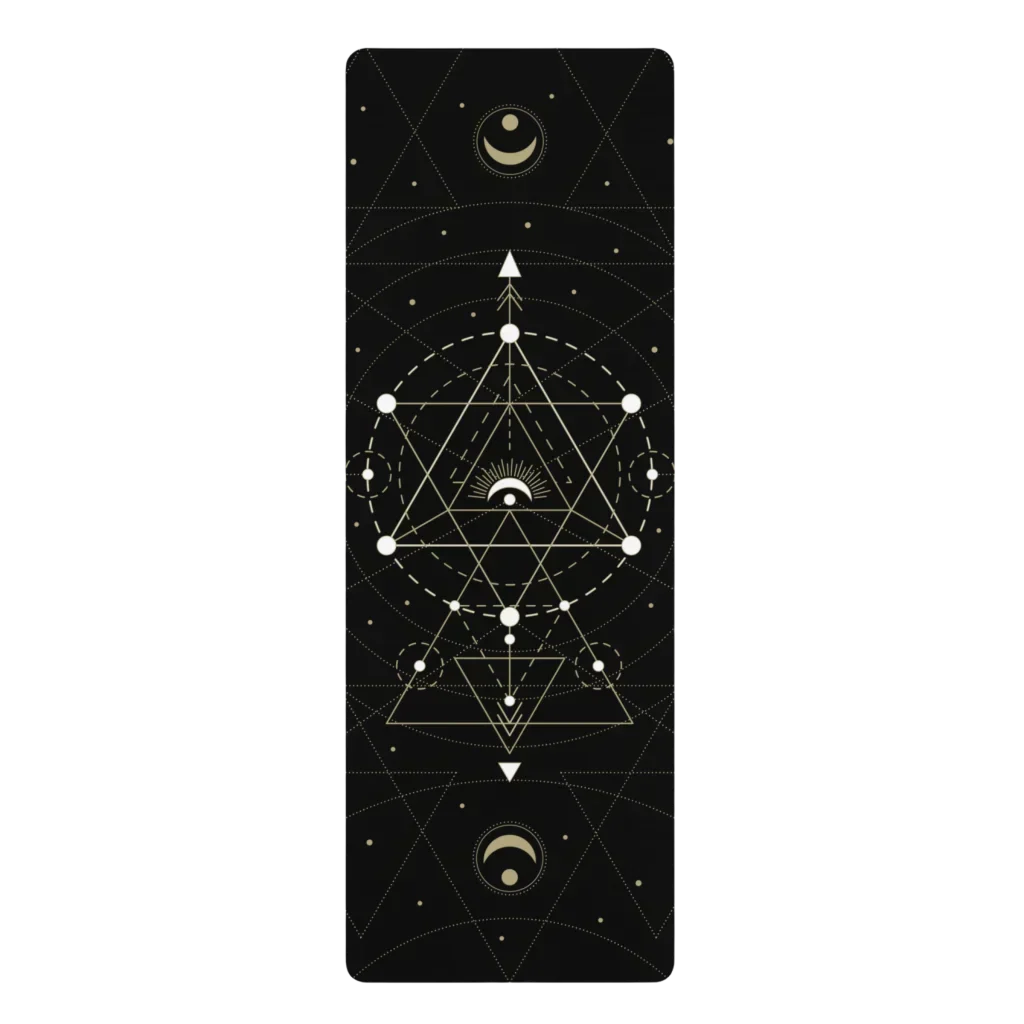 MYSTIC SACRED GEOMETRIC PRINTED YOGA MAT - 24” x 68” - rubber yoga mat