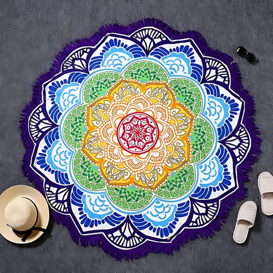 MYSTICAL 3D BEACH YOGA MAT WITH SACRED DESIGN PRINT - Style