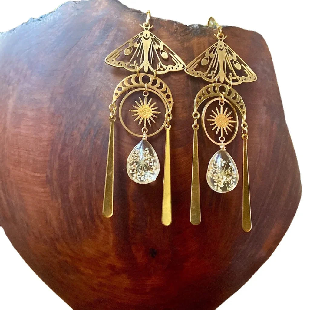 MYSTICAL BOHO OLEORESIN CRYSTAL BOHO EARRINGS FOR WOMEN - Gold - earrings