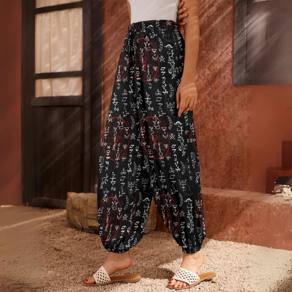 MYSTICAL BUDDHA PANTS WITH MAGIC SEALS AND ALCHEMY SYMBOLS