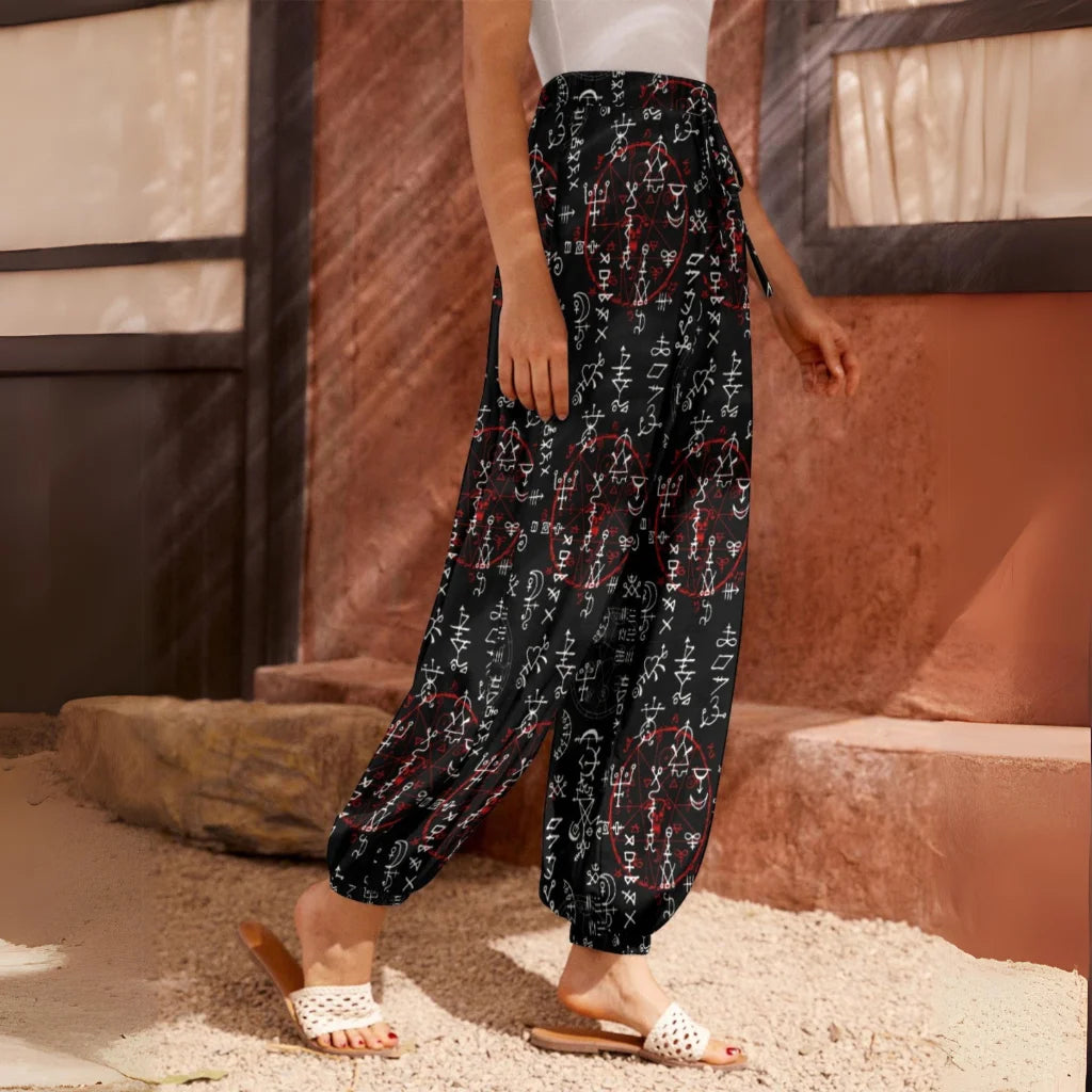 MYSTICAL BUDDHA PANTS WITH MAGIC SEALS AND ALCHEMY SYMBOLS