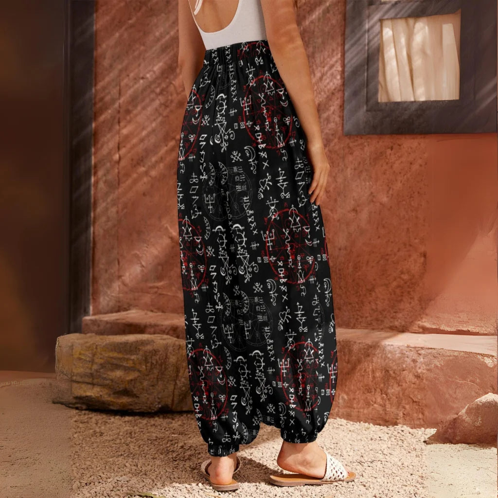 MYSTICAL BUDDHA PANTS WITH MAGIC SEALS AND ALCHEMY SYMBOLS