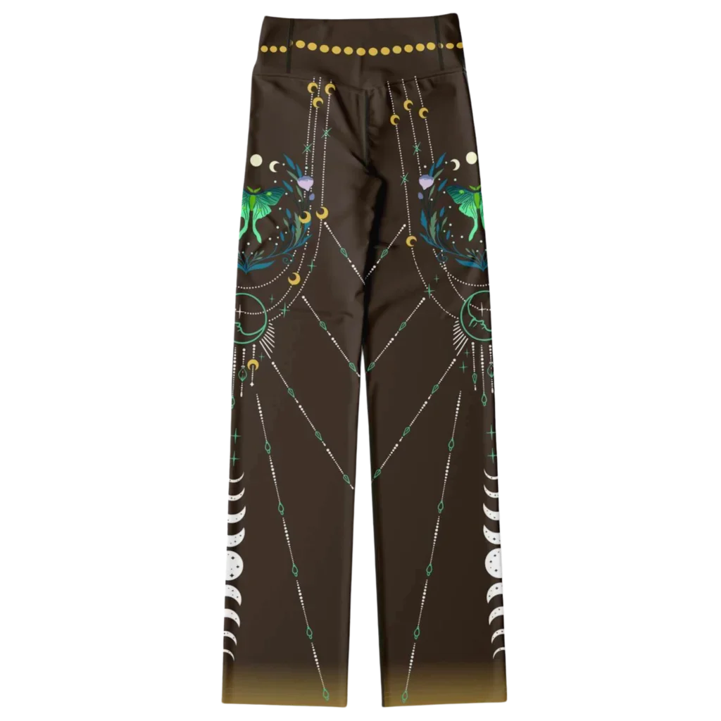 MYSTICAL LUNA MOTH FLARE LEGGINGS – BOHO YOGA ESSENTIALS