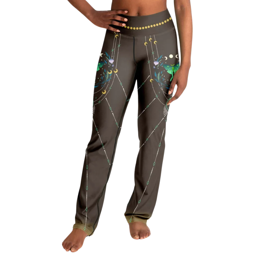 MYSTICAL LUNA MOTH FLARE LEGGINGS – BOHO YOGA ESSENTIALS