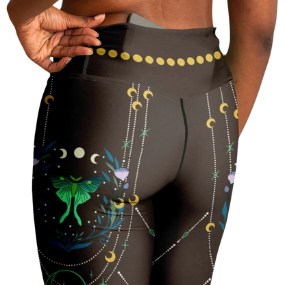 MYSTICAL LUNA MOTH FLARE LEGGINGS – BOHO YOGA ESSENTIALS