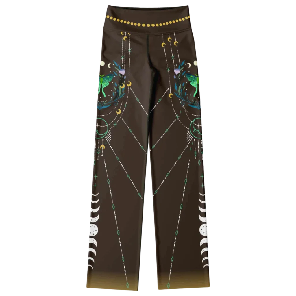 MYSTICAL LUNA MOTH FLARE LEGGINGS – BOHO YOGA ESSENTIALS