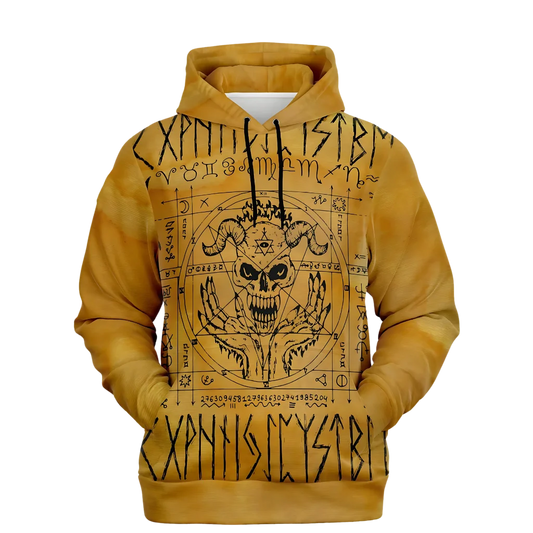 MYSTICAL OUIJA YOGA HOODIE WITH SACRED GEOMETRY DESIGN - XS