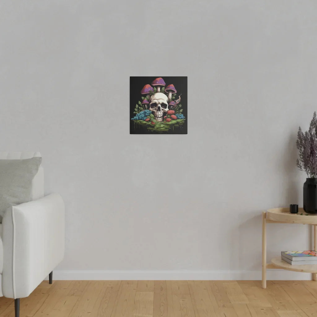 MYSTICAL SKULL AND MUSHROOM CANVAS WALL ART - 14’’ x