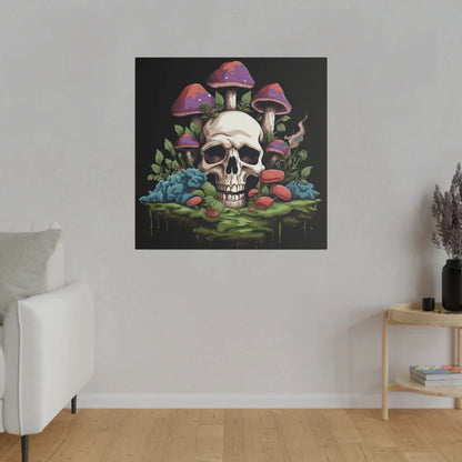 MYSTICAL SKULL AND MUSHROOM CANVAS WALL ART - 32’’ x