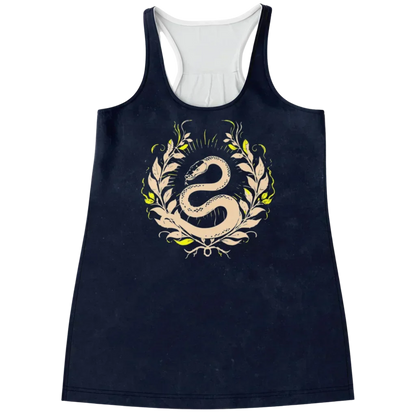 MYSTICAL SNAKE TANK RACERBACK – SPIRITUAL YOGA TOP FOR WOMEN - XS - Flowy Racerback Tank Top - AOP