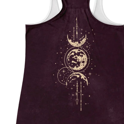 MYSTICAL SUN AND MOON FLOWY TANK RACERBACK FOR WOMEN - Flowy Racerback Tank Top - AOP