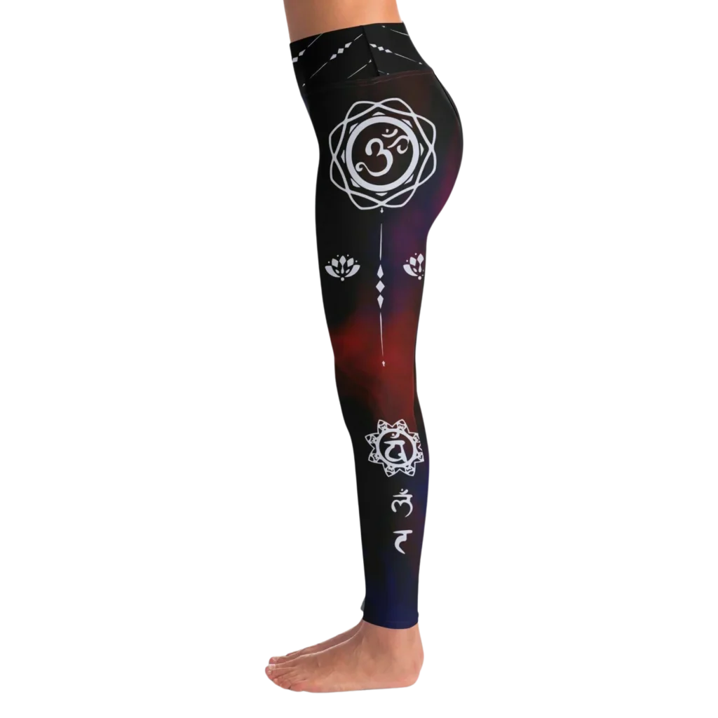 MYSTICAL TIE-DYE OM MATCHING YOGA SET FOR BOHEMIAN SPIRIT - yoga-leggings-sports-bra-set