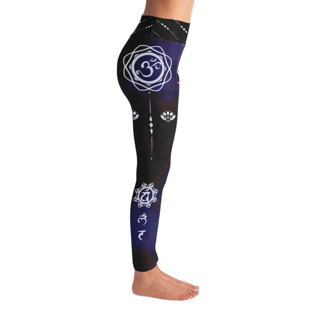 MYSTICAL TIE-DYE OM MATCHING YOGA SET FOR BOHEMIAN SPIRIT - yoga-leggings-sports-bra-set