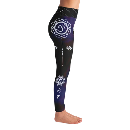 MYSTICAL TIE-DYE OM MATCHING YOGA SET FOR BOHEMIAN SPIRIT - yoga-leggings-sports-bra-set