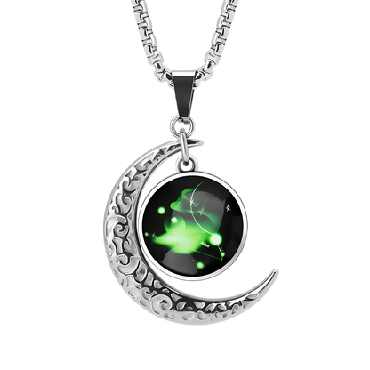 MYSTICAL ZODIAC CRESCENT MOON BOHO NECKLACE WITH GLOW - Necklace