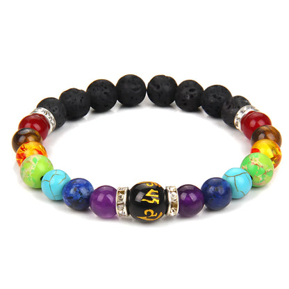 NATURAL CHAKRA BRACELET WITH LAVA AND HEALING STONES - Style C - Bracelet