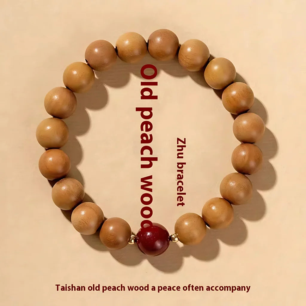 NATURAL PEACH WOOD SPIRITUAL BRACELET FOR WOMEN - Bracelet