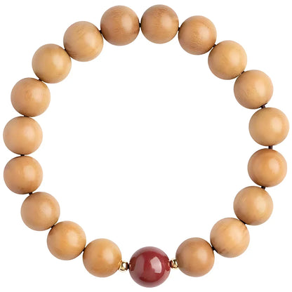 NATURAL PEACH WOOD SPIRITUAL BRACELET FOR WOMEN - Bracelet