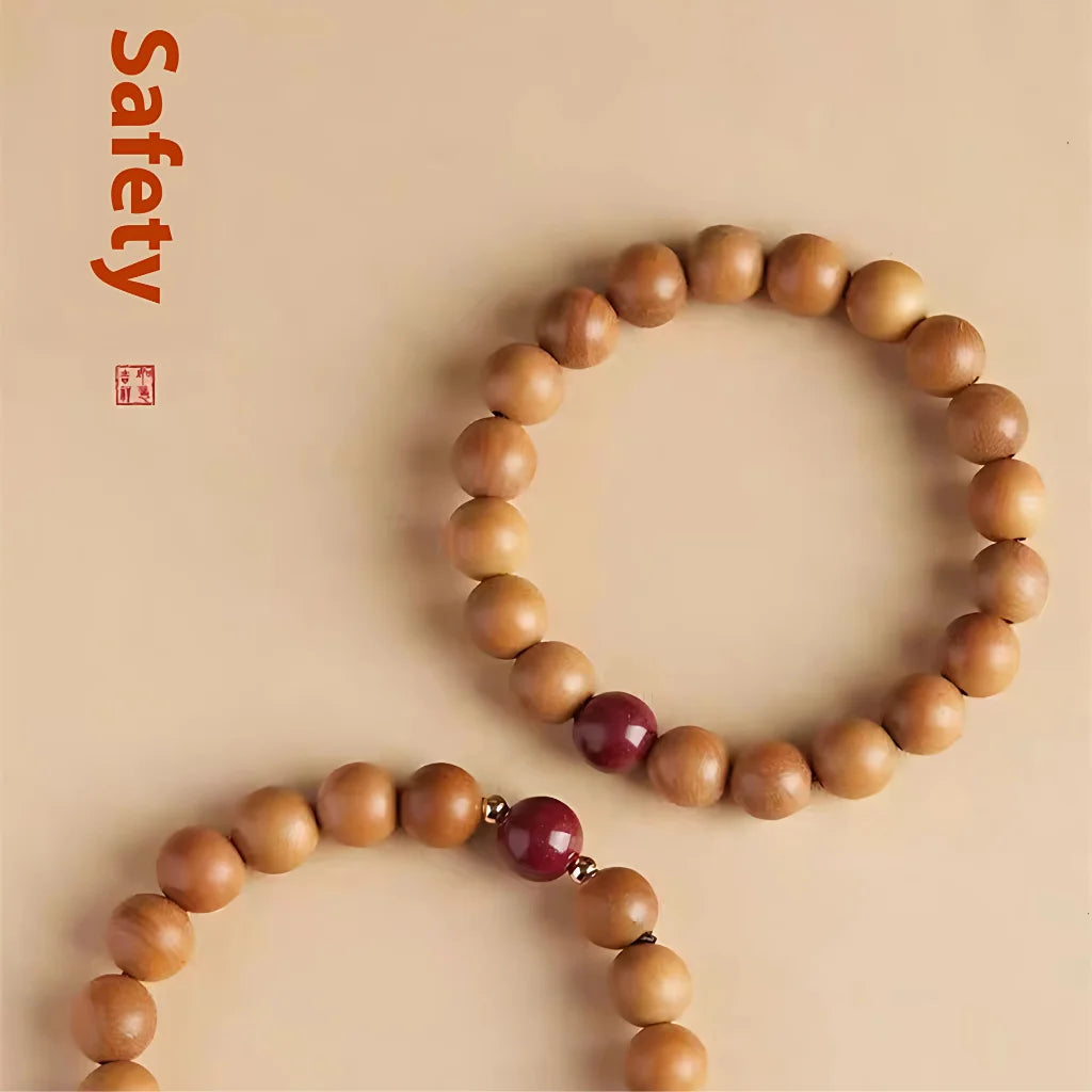 NATURAL PEACH WOOD SPIRITUAL BRACELET FOR WOMEN - Bracelet