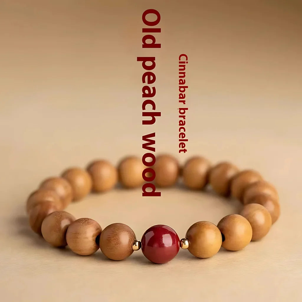 NATURAL PEACH WOOD SPIRITUAL BRACELET FOR WOMEN - Bracelet