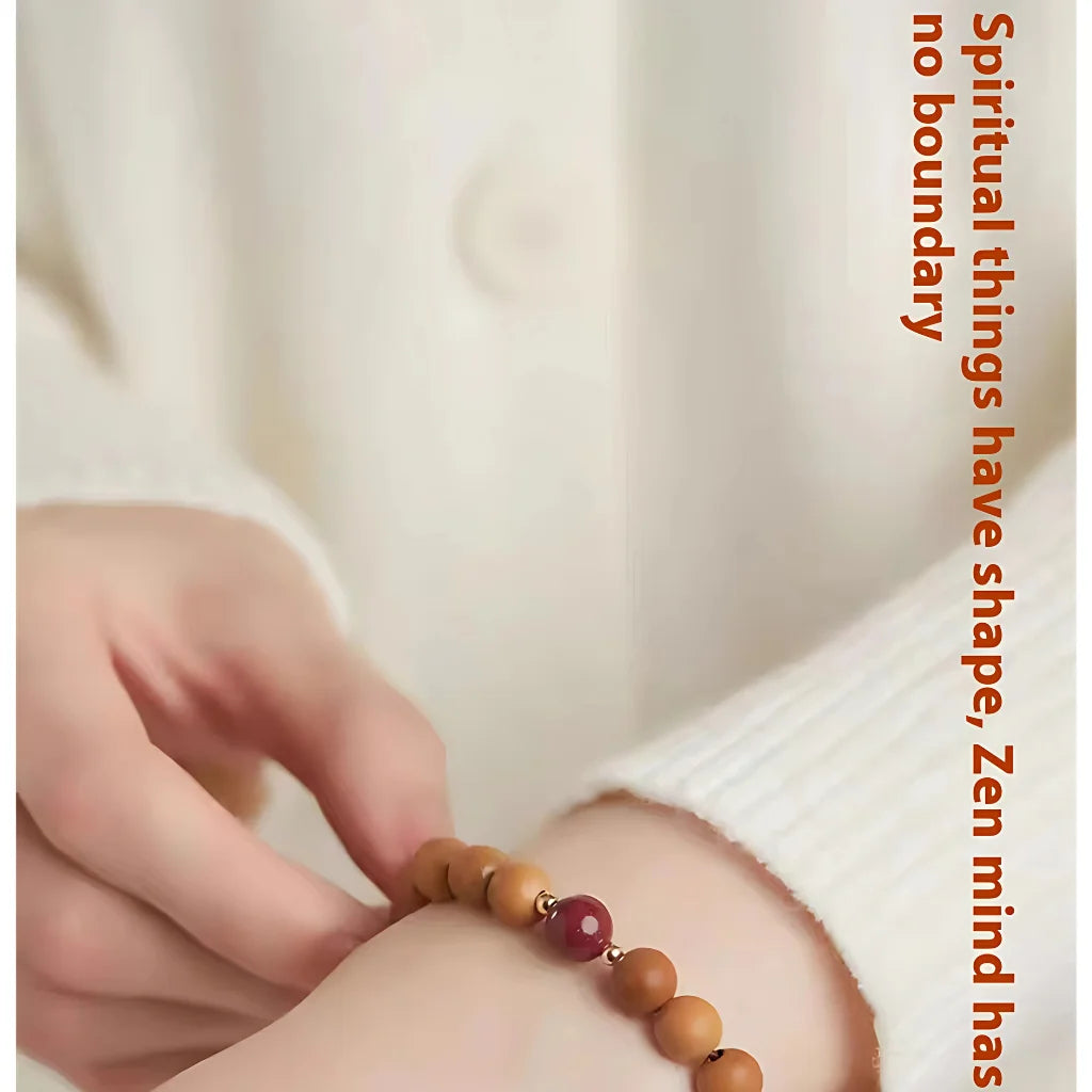 NATURAL PEACH WOOD SPIRITUAL BRACELET FOR WOMEN - Bracelet