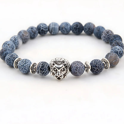 NATURAL STONE OWL BEAD BRACELET FOR SPIRITUAL ENERGY - A / Lion - Bracelet