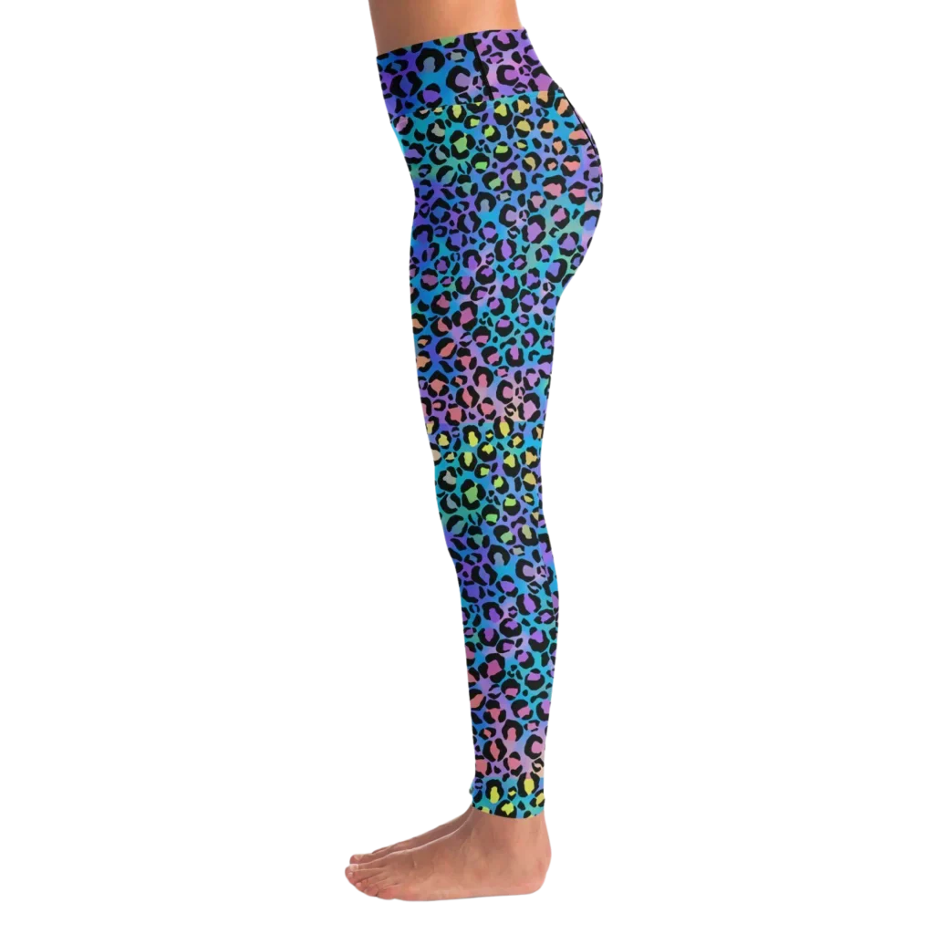 NEON LEOPARD MATCHING YOGA SET FOR BOLD TRANSFORMATION - yoga-leggings-sports-bra-set