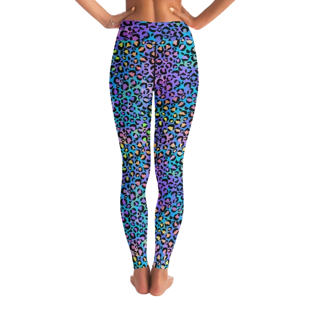 NEON LEOPARD MATCHING YOGA SET FOR BOLD TRANSFORMATION - yoga-leggings-sports-bra-set