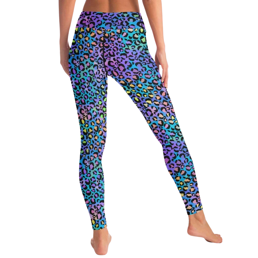 NEON LEOPARD MATCHING YOGA SET FOR BOLD TRANSFORMATION - yoga-leggings-sports-bra-set