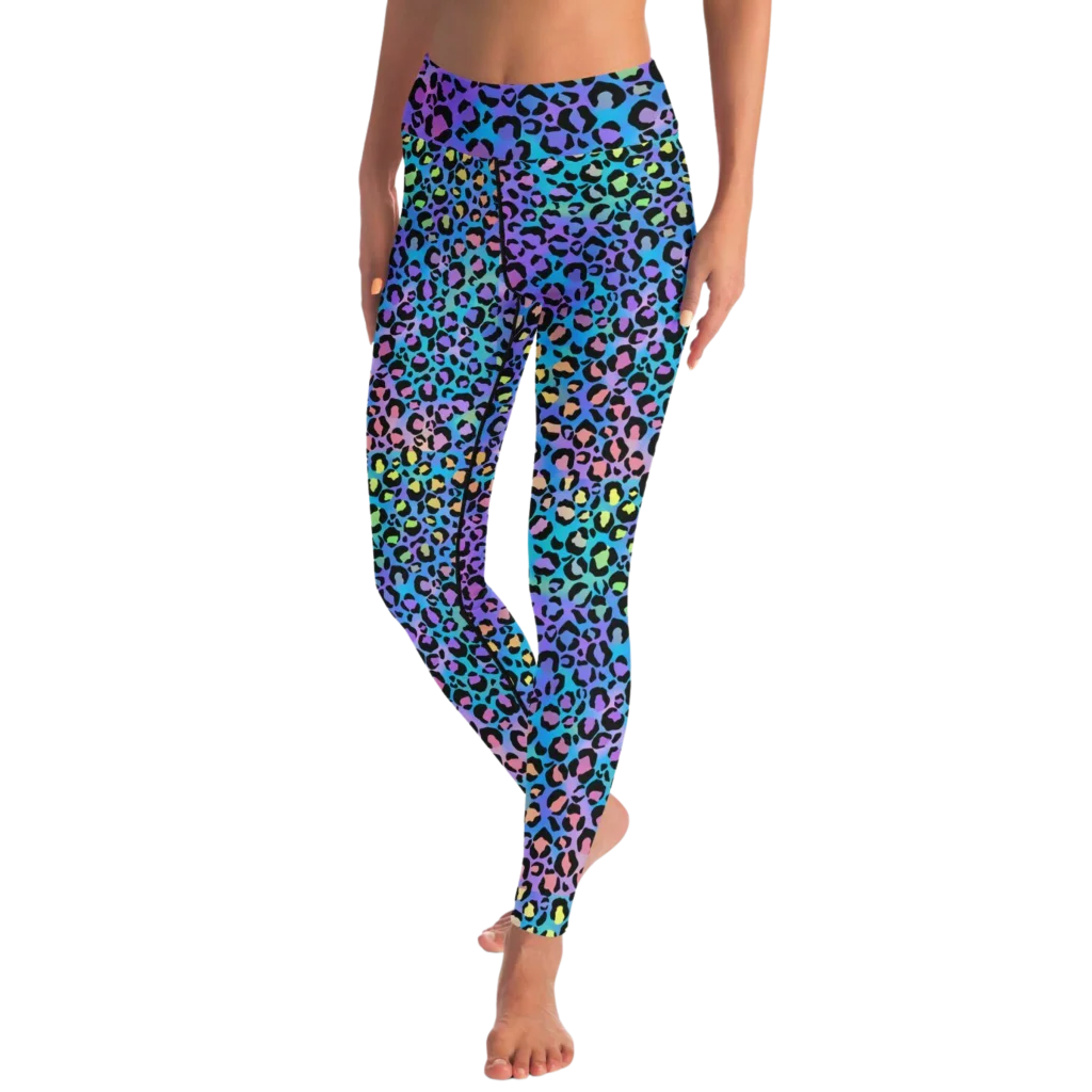 NEON LEOPARD MATCHING YOGA SET FOR BOLD TRANSFORMATION - yoga-leggings-sports-bra-set