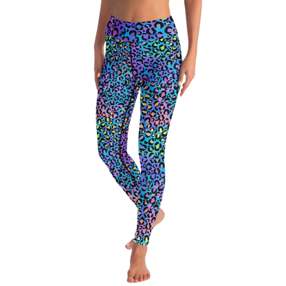 NEON LEOPARD MATCHING YOGA SET FOR BOLD TRANSFORMATION - yoga-leggings-sports-bra-set