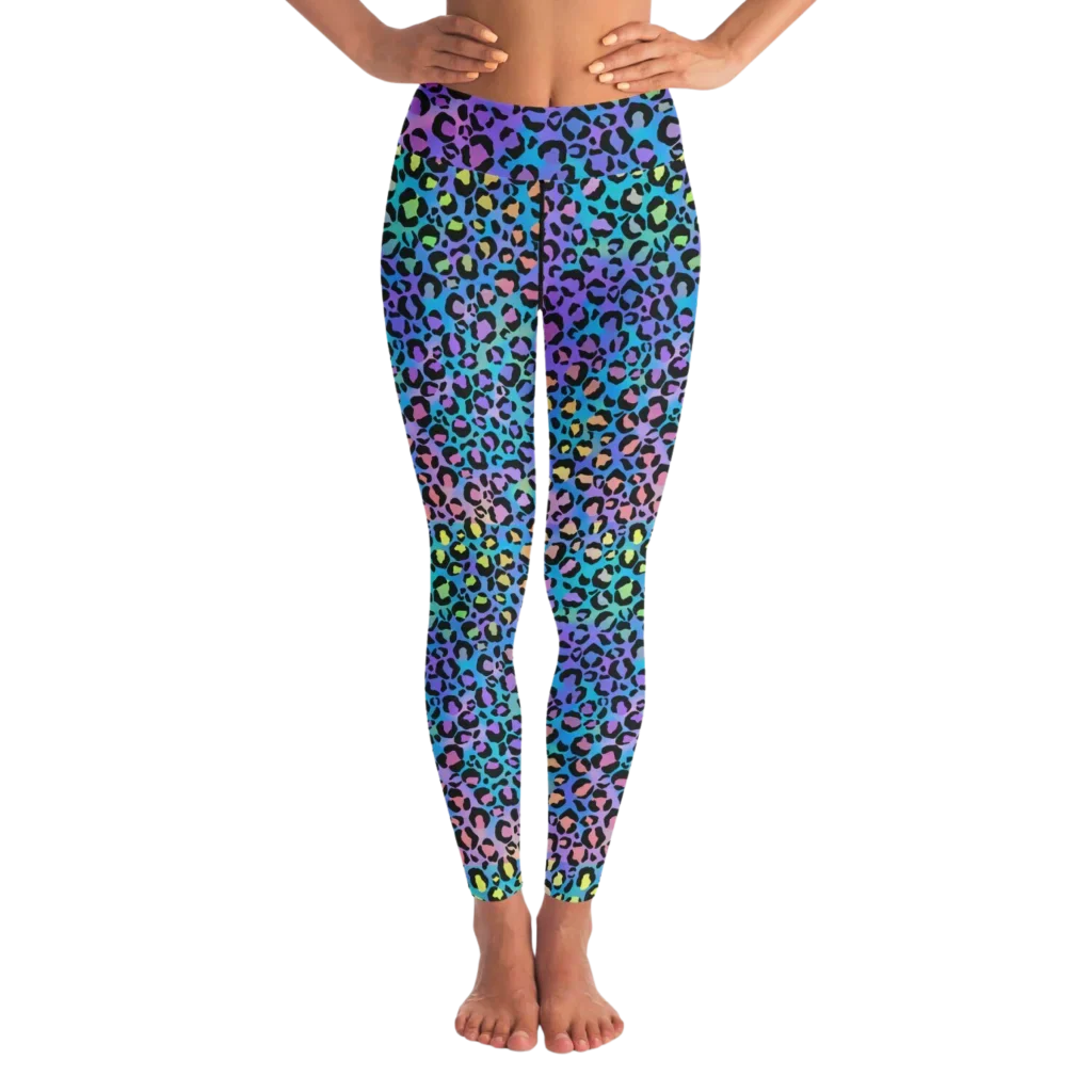 NEON LEOPARD MATCHING YOGA SET FOR BOLD TRANSFORMATION - yoga-leggings-sports-bra-set