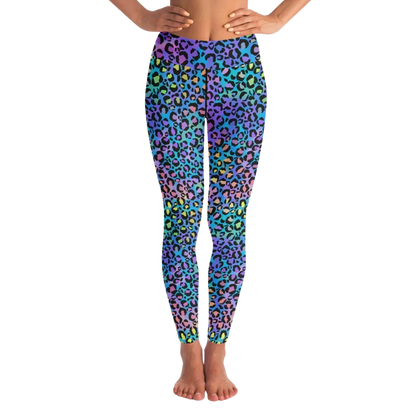 NEON LEOPARD MATCHING YOGA SET FOR BOLD TRANSFORMATION - yoga-leggings-sports-bra-set