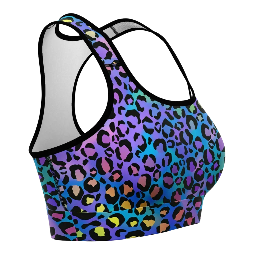 STAND OUT WITH THE NEON LEOPARD SPORTS BRA FOR YOGA!