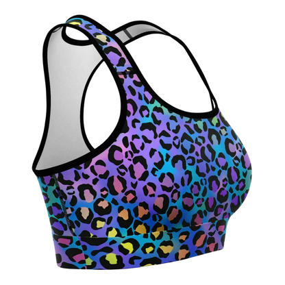 STAND OUT WITH THE NEON LEOPARD SPORTS BRA FOR YOGA!