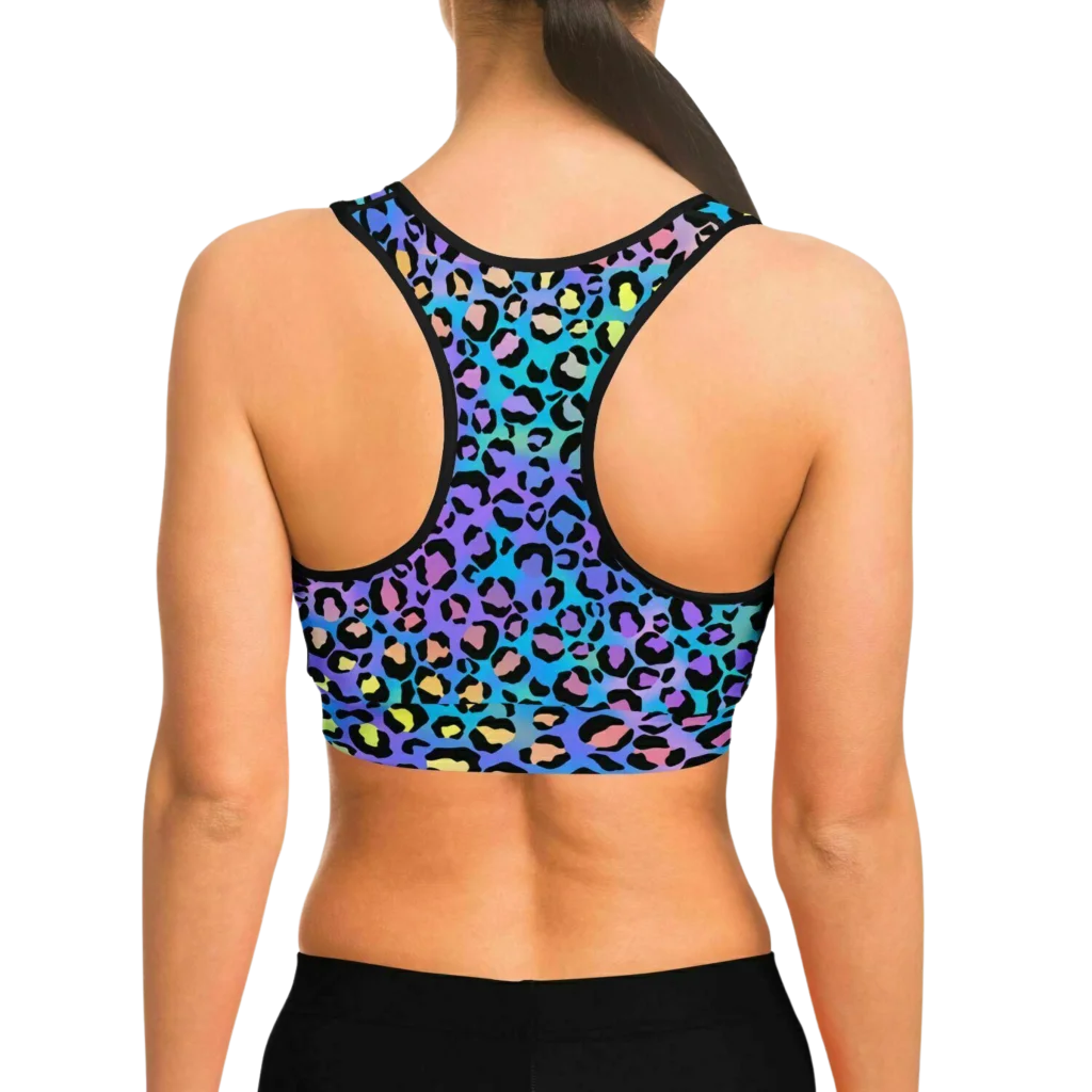 STAND OUT WITH THE NEON LEOPARD SPORTS BRA FOR YOGA!