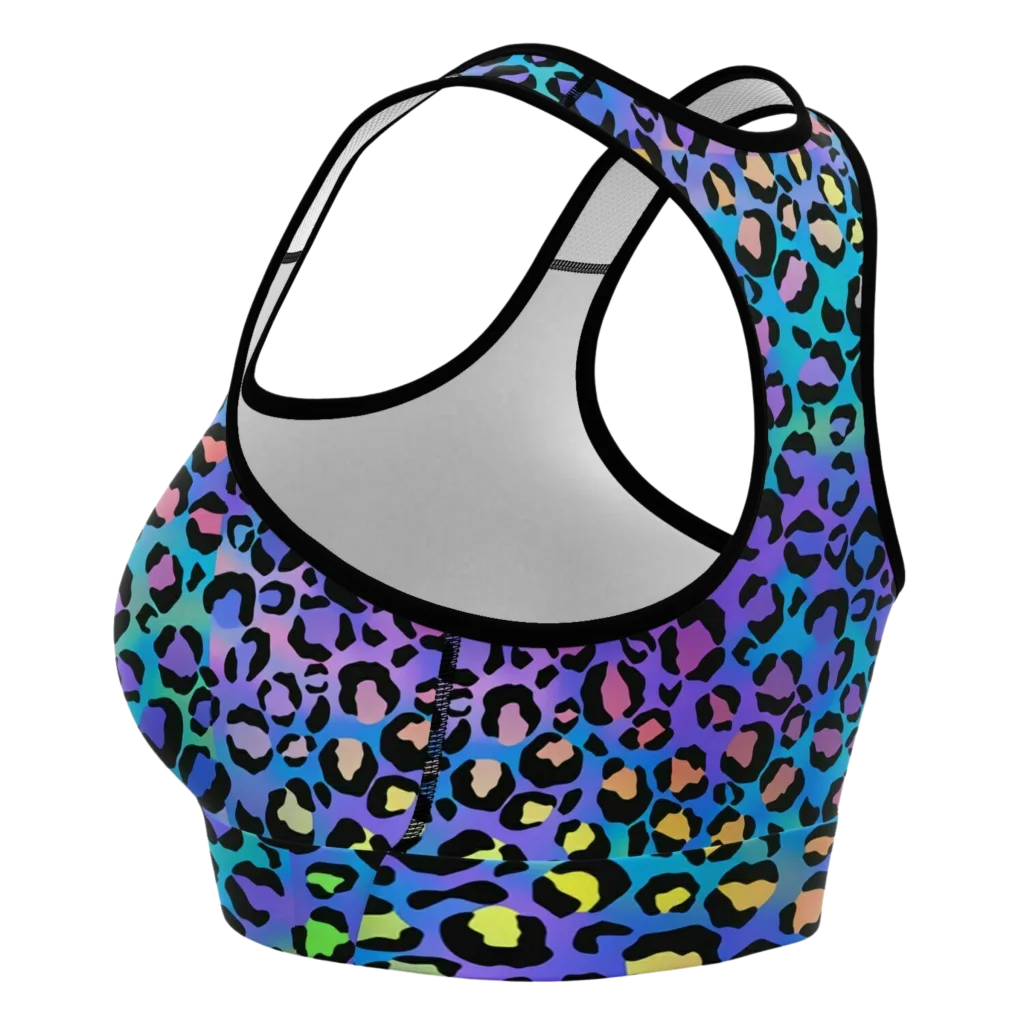 STAND OUT WITH THE NEON LEOPARD SPORTS BRA FOR YOGA!