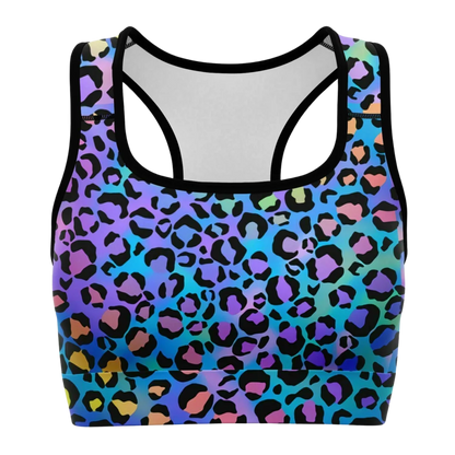 STAND OUT WITH THE NEON LEOPARD SPORTS BRA FOR YOGA! - XS