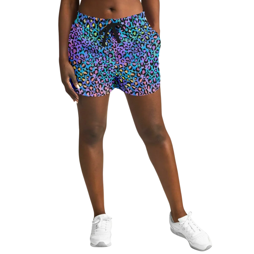 BOLD NEON LEOPARD YOGA SHORTS FOR CONFIDENT MOVEMENT!