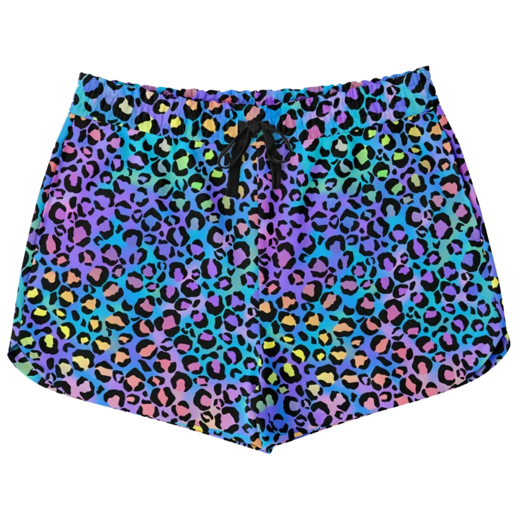 BOLD NEON LEOPARD YOGA SHORTS FOR CONFIDENT MOVEMENT! - XS