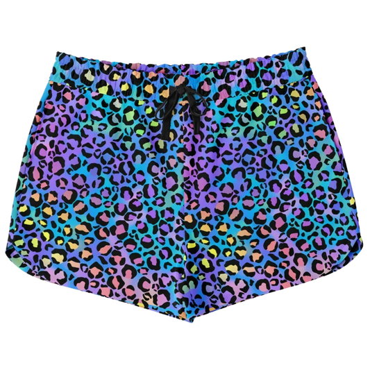 BOLD NEON LEOPARD YOGA SHORTS FOR CONFIDENT MOVEMENT! - XS