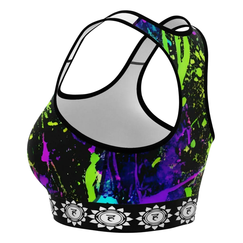 NEON PAINT SPLASH MATCHING YOGA SET FOR ENERGETIC FLOW - yoga-leggings-sports-bra-set