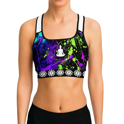 NEON PAINT SPLASH MATCHING YOGA SET FOR ENERGETIC FLOW - yoga-leggings-sports-bra-set