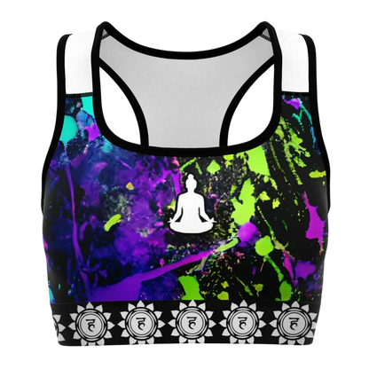 NEON PAINT SPLASH MATCHING YOGA SET FOR ENERGETIC FLOW - yoga-leggings-sports-bra-set