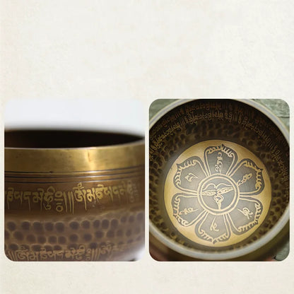 NEPAL HANDMADE TIBETAN PRAYER SINGING BOWL SET