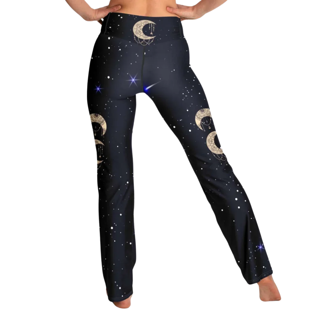 NIGHT SKY BOHO MANDALA YOGA FLARE LEGGINGS FOR WOMEN